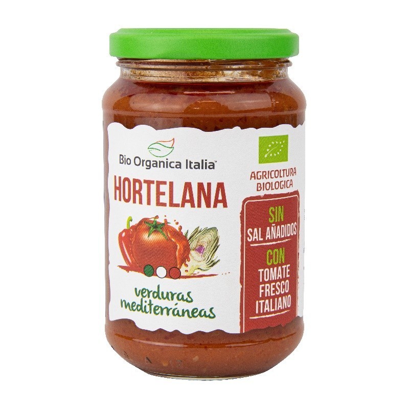 Salsa de tomate hortelana con verduras mediterráneas Bio Organica Italia 325ml