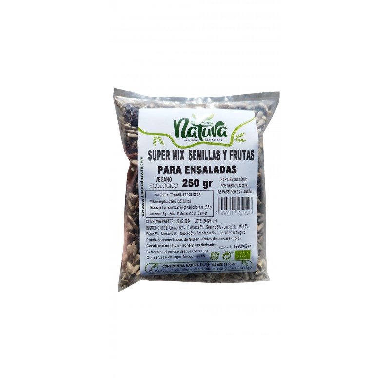 Super Mix de semillas frutas secas BIO 250 g C.Natura