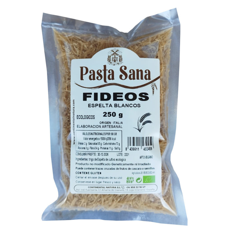 Fideos blancos de Espelta BIO 250 gr Pata Sana