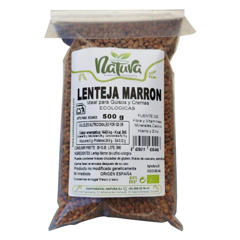 Lentejas Marrones BIO 500 gr Continental Natura