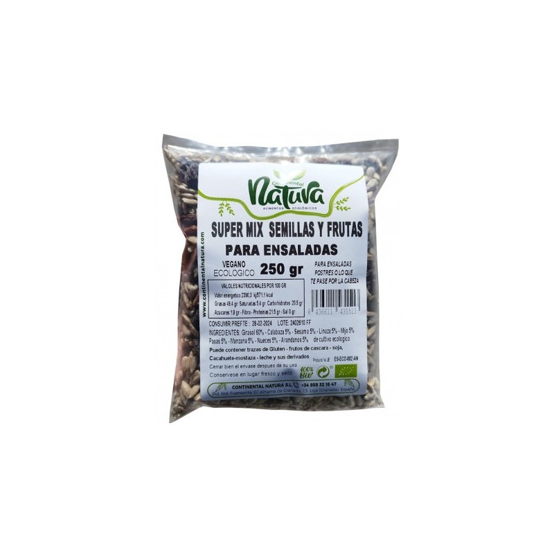 Super Mix de semillas frutas secas BIO 250 g C.Natura