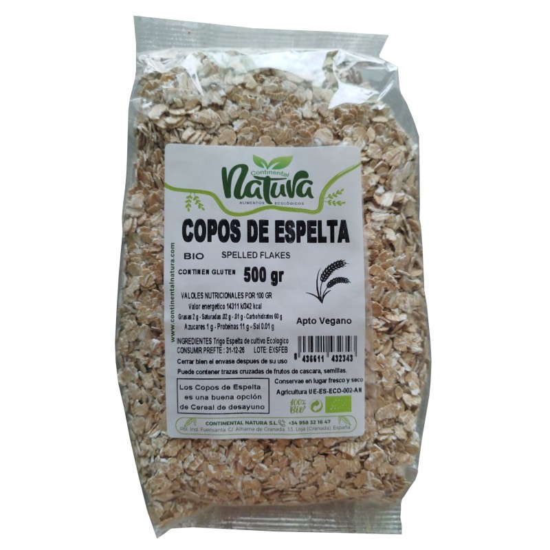 Copos de Trigo Espelta Integrales 500 g Continental Natura