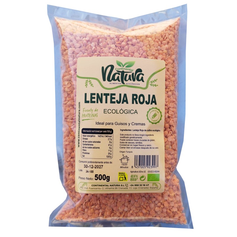 Lentejas Rojas BIO 500 Gr C.Natura