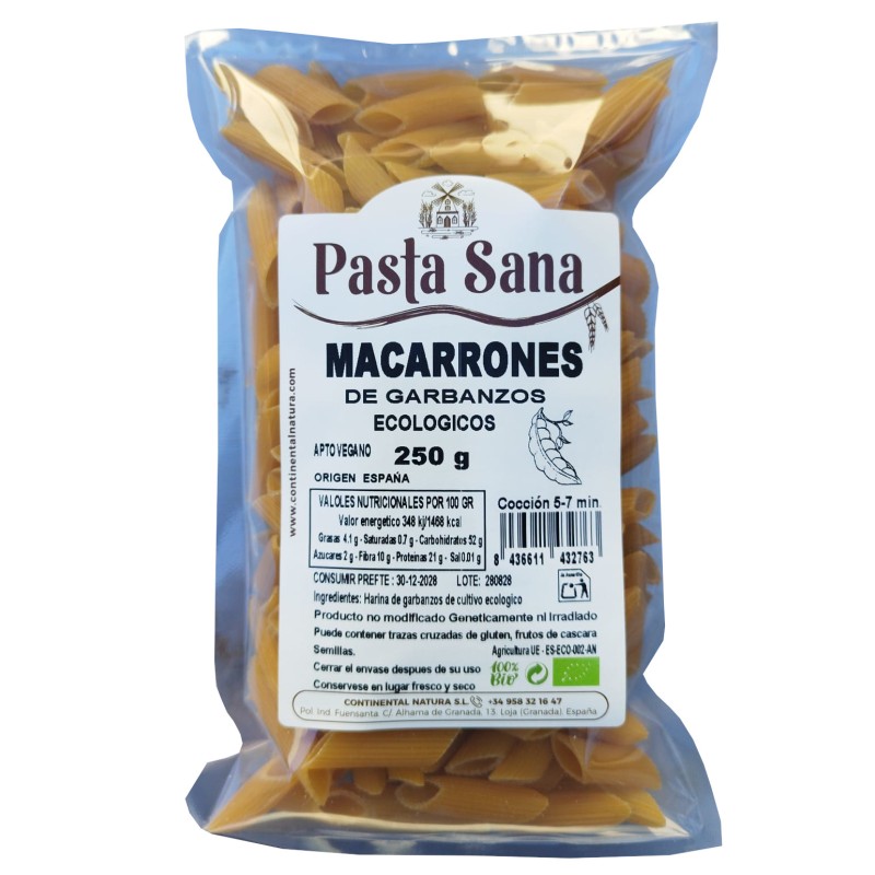 Macarrones de Garbanzo BIO 250 g Pasta Sana