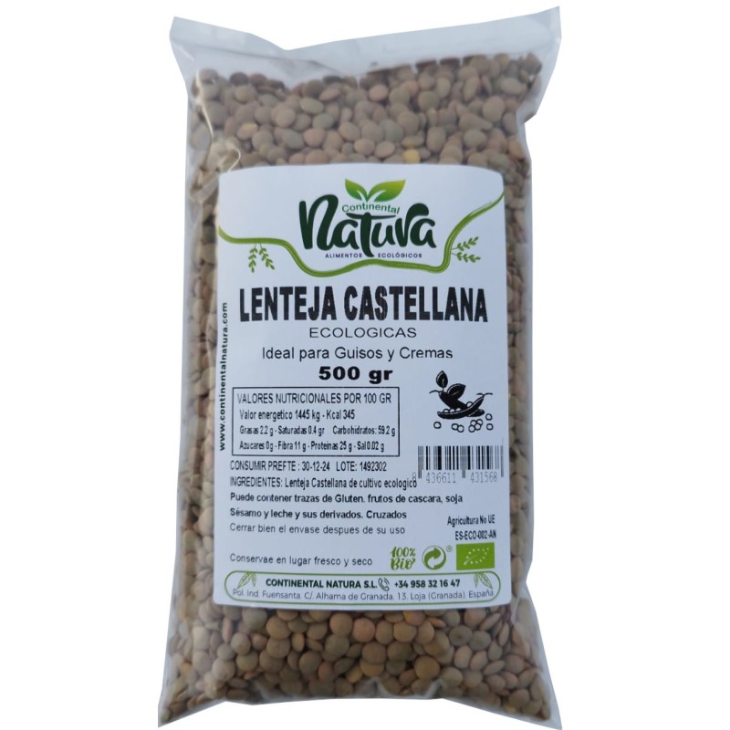 Lenteja castellana Bio 500 gr Continental Natura