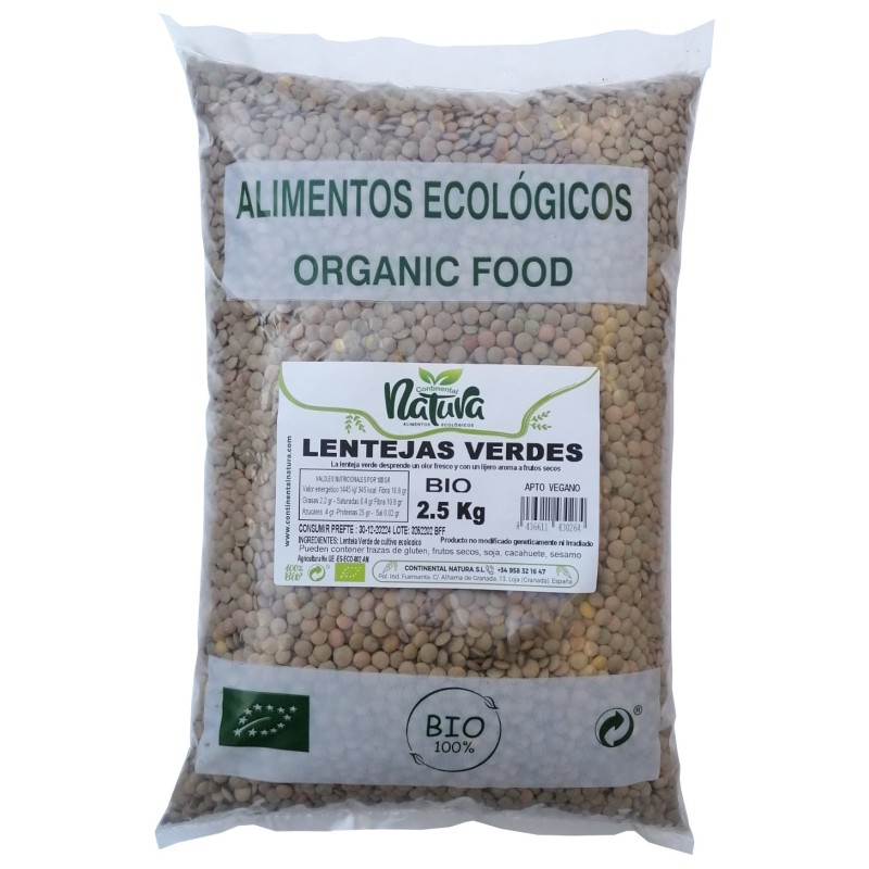 Lentejas Verdes  7 mm BIO 2.5 kg C. Natura