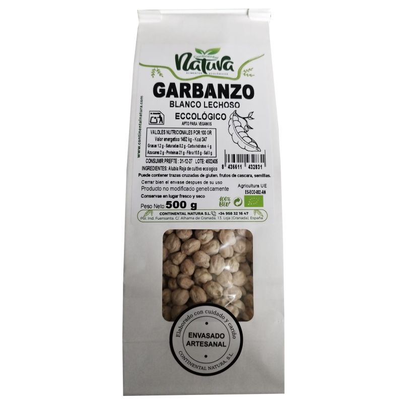 Garbanzo Blanco Lechoso BIO 500 gr  Continental Natura