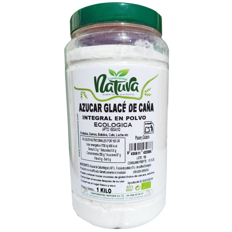 Azúcar de Caña Integral GLACÉ  en polvo BIO 1 KILO C.Natura
