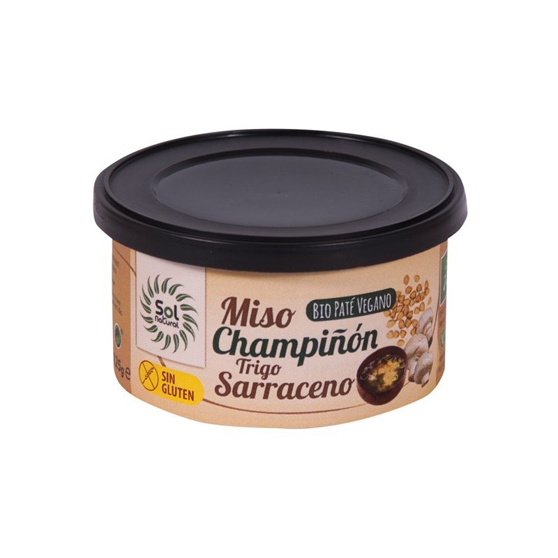 Paté Vegano Miso Champiñon Trigo Sarraceno Bio 125 Gr Sol Natural 2244