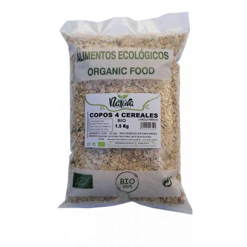 Copos 4 cereales BIO 1.5 kg Continental Natura