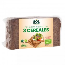 Pan Alemán 3 cereales BIO 500 gr Sol Natural