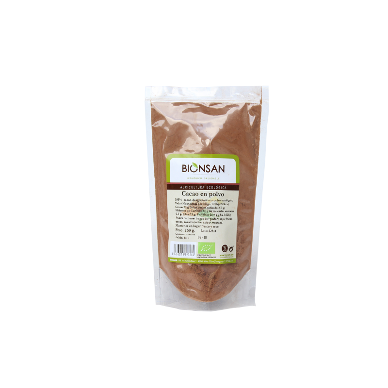 Cacao Puro en polvo  250 gr bolsa BIONSAN