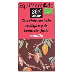 Chocolate leche con vainilla (cacao 36%) BIO 80 gr...